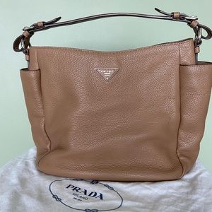 PRADA Vitello Daino Side Pocket  Tote Bag